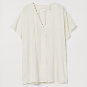 H&M Cream V-Neck Blouse